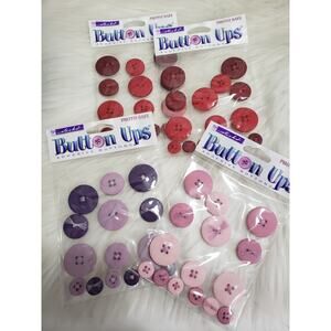 3 PACK STICKO BUTTON UPS Adhesive stickers RED‎ PINK PURPLE LOT scrapbooking